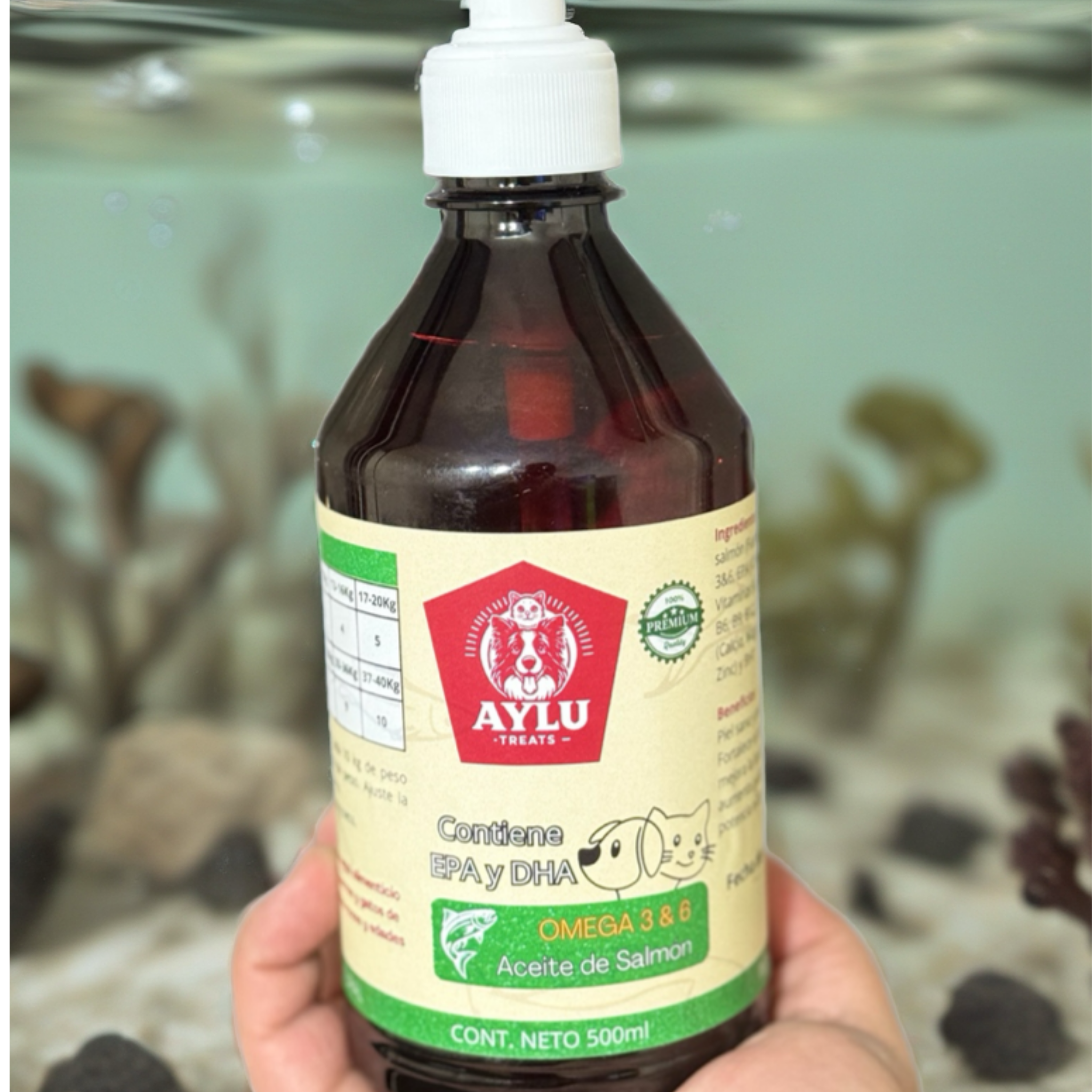 Aceite de Salmón 100% Puro para Perros y Gatos