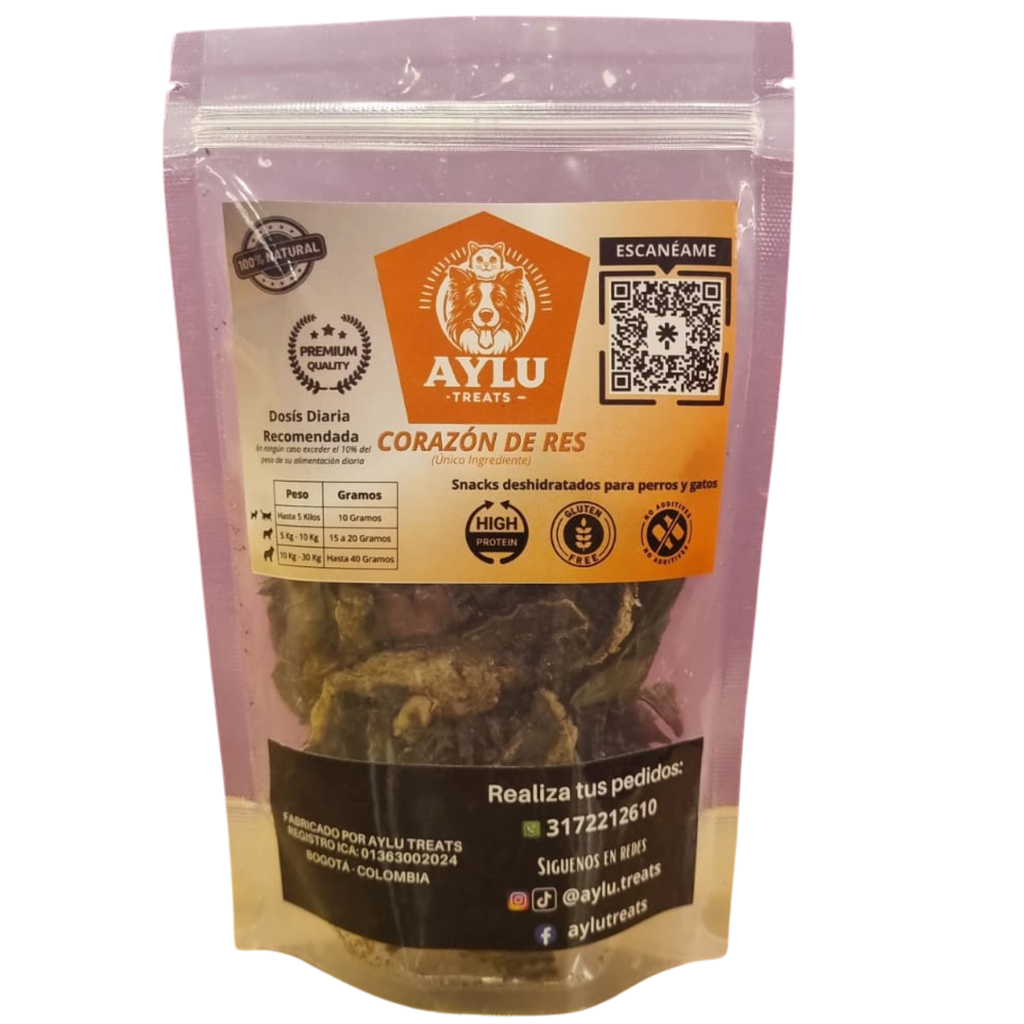 Corazón Deshidratado 100% Natural para Perros y Gatos | 100 g