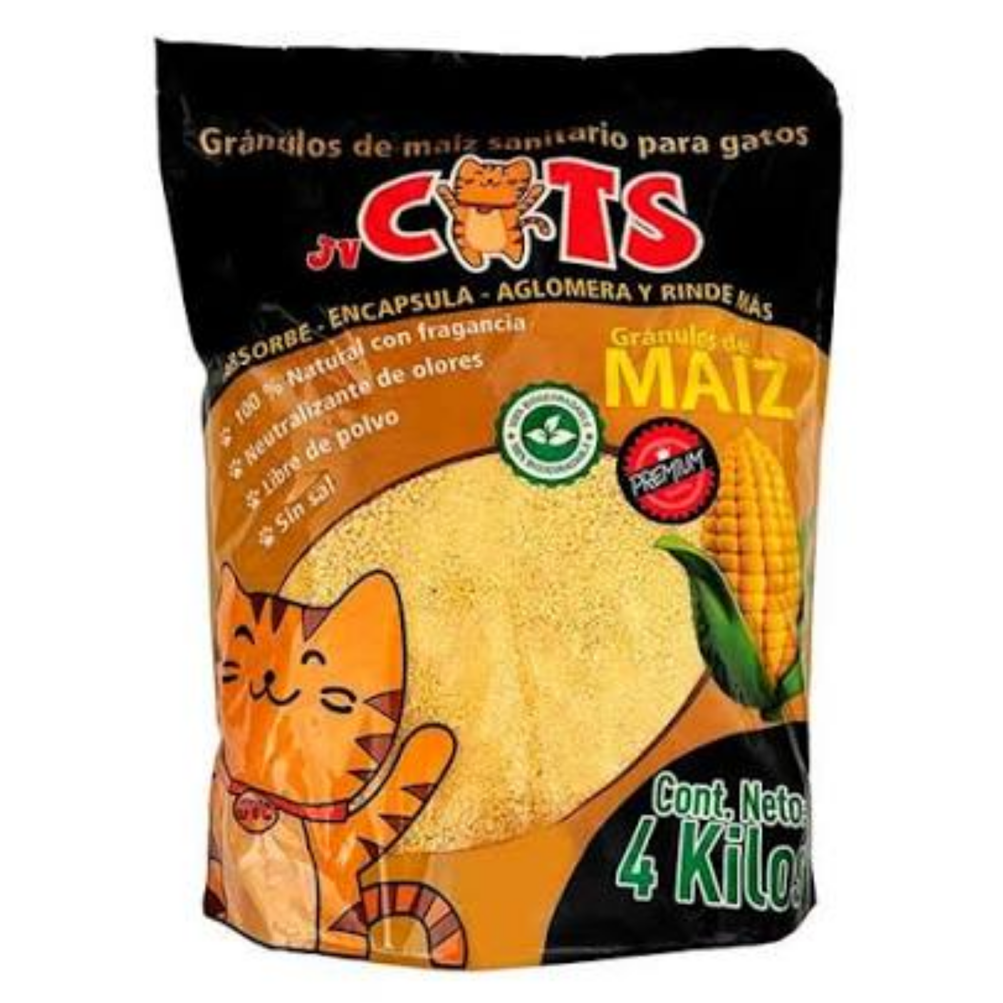 Arena Sanitaria de Maíz Aglomerante para Gatos | JV Cats