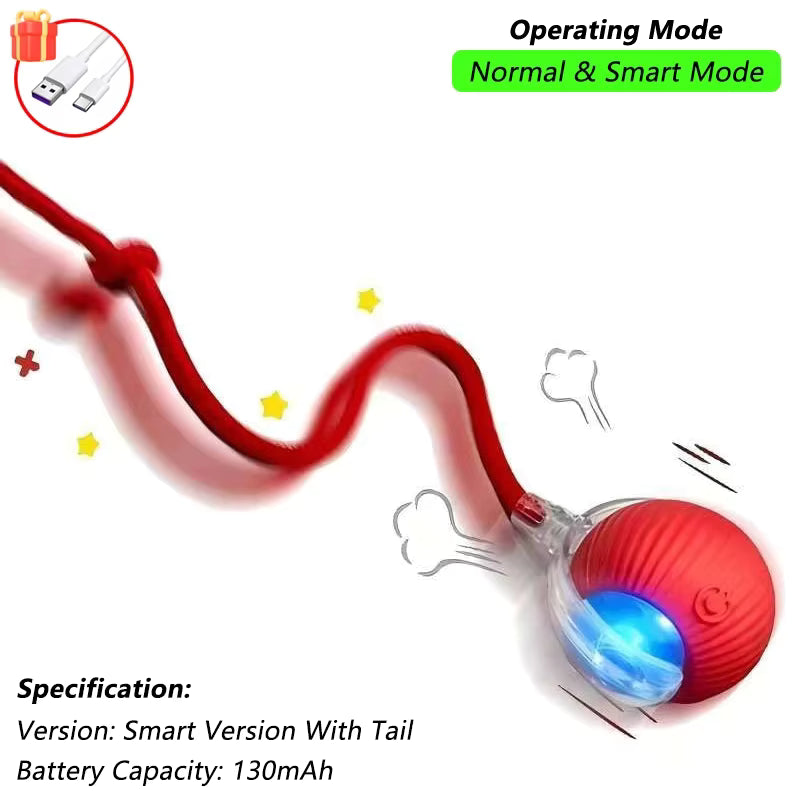 Pelota Interactiva Inteligente Recargable para Perros y Gatos | USB Tipo C