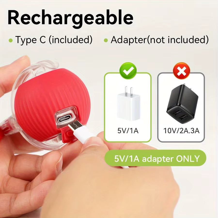 Pelota Interactiva Inteligente Recargable para Perros y Gatos | USB Tipo C