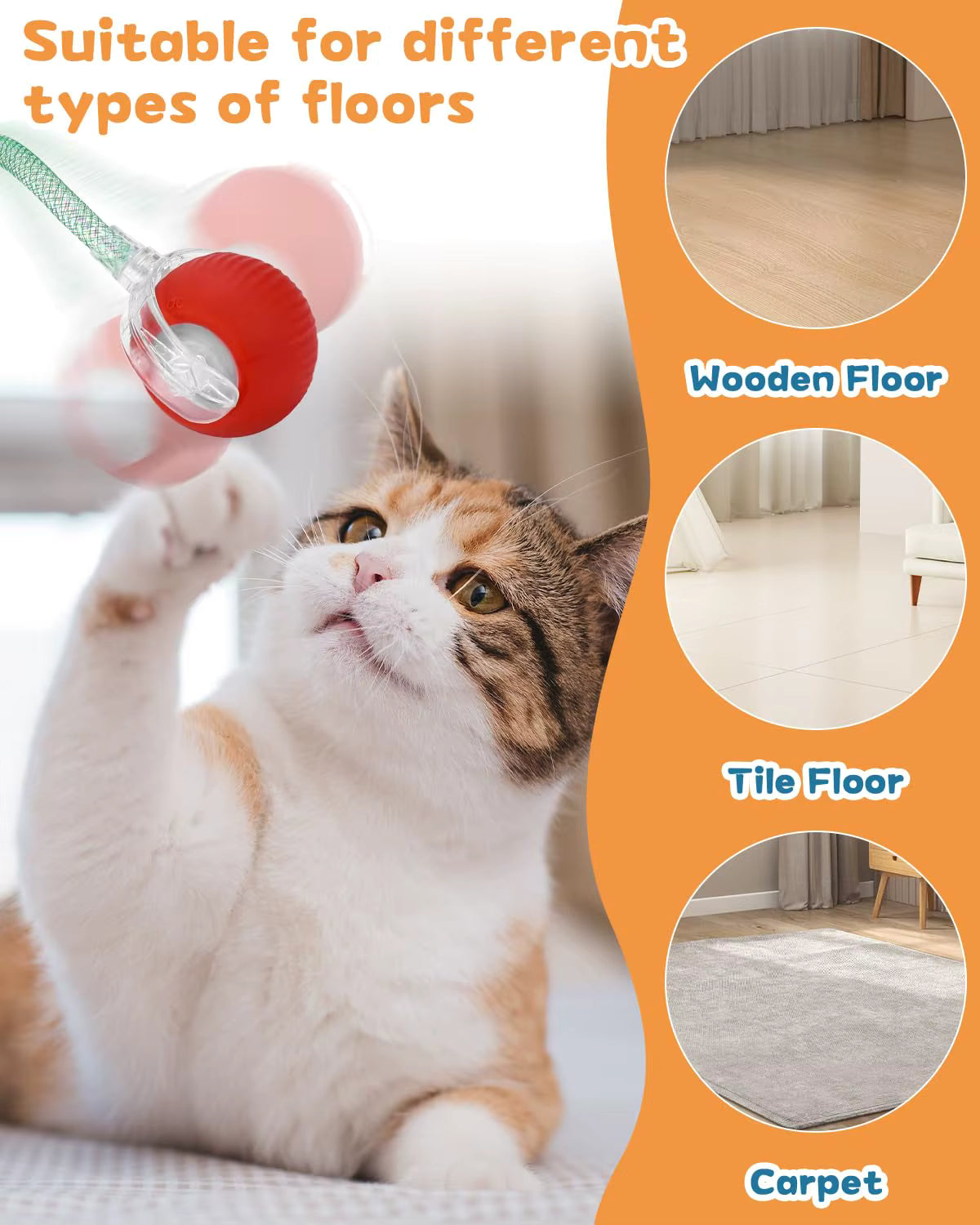Pelota Interactiva Inteligente Recargable para Perros y Gatos | USB Tipo C