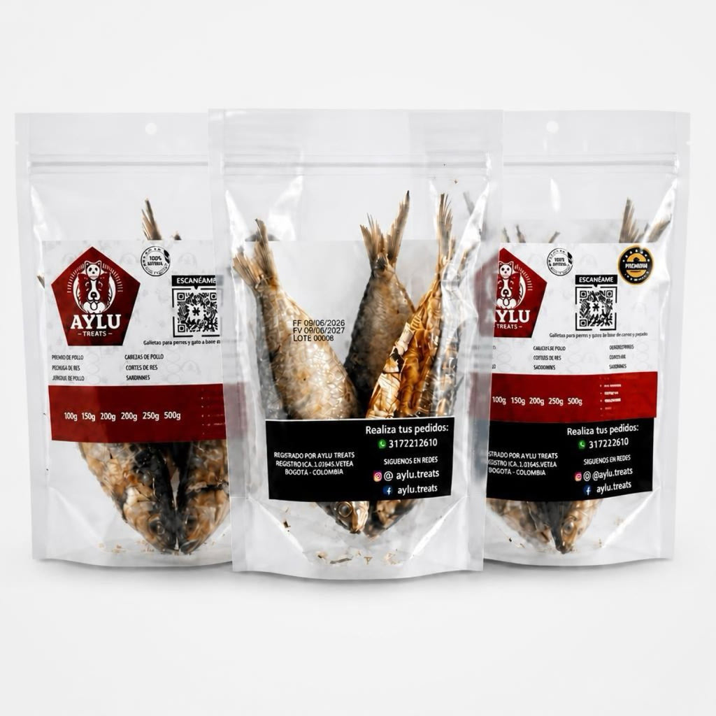Sardinas Deshidratadas 100% Naturales para Perros y Gatos