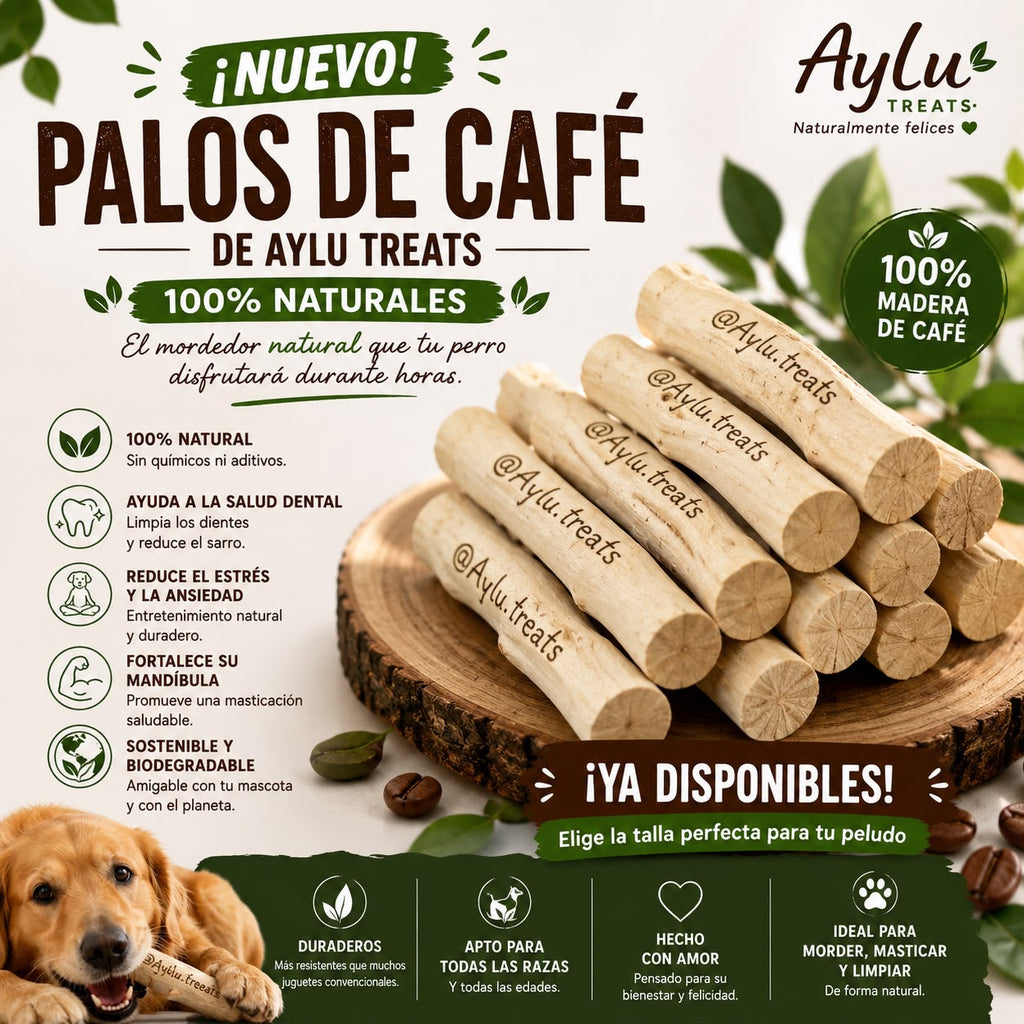 Palos de Café Aylu Treats - Pila de palos naturales, 100% madera de café